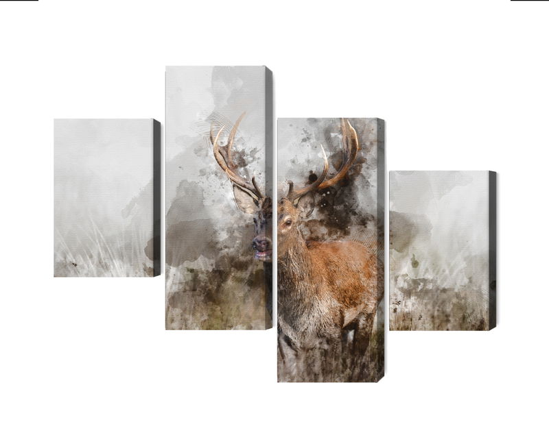 Ljuddämpande tavla - A deer painted with 3d