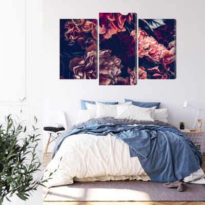 Ljuddämpande tavla - Colorful flowers in a retro