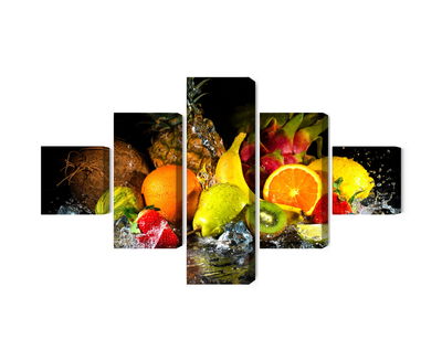 Ljuddämpande tavla - Fruit with a splash of water