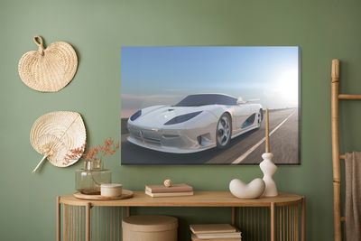 Ljuddämpande tavla - White sports car