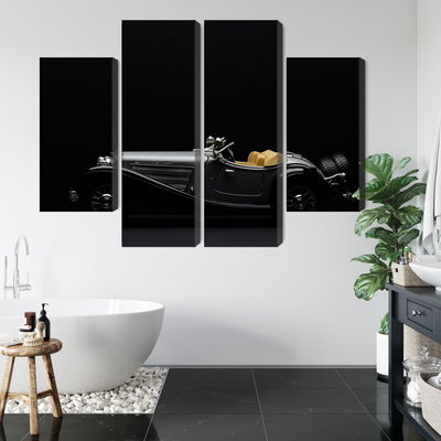 Ljuddämpande tavla - Historic car on dark tees