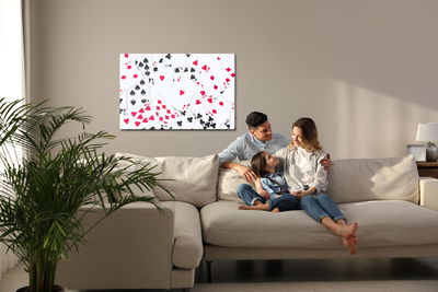 Ljuddämpande tavla - Top view of the deck of cards