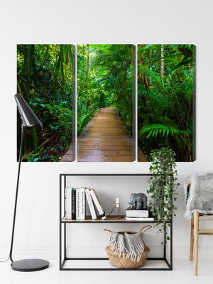 Ljuddämpande tavla - Wooden bridge in a tropical