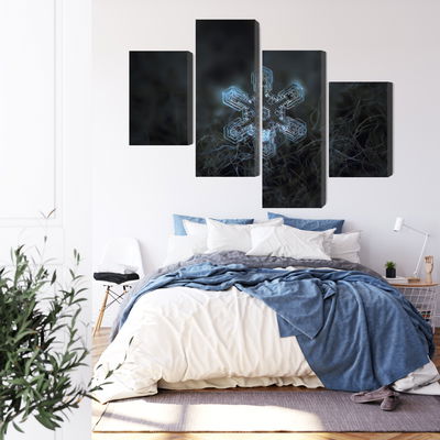 Ljuddämpande tavla - Snow flake in 3d macro scale