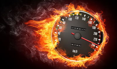Ljuddämpande tavla - Speedometer in flames