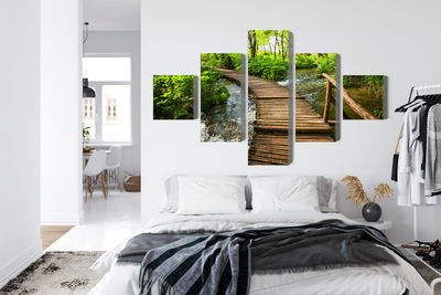 Ljuddämpande tavla - Wooden pier in the forest