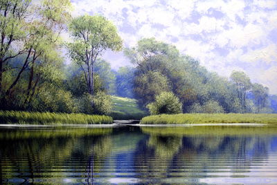 Ljuddämpande tavla - River on the background