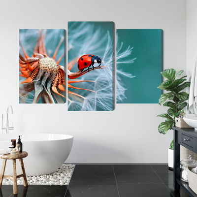 Ljuddämpande tavla - Ladybug on a dandelion