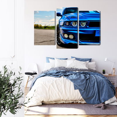 Ljuddämpande tavla - Front of a blue sports car