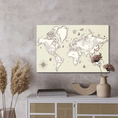 Ljuddämpande tavla - Old world map