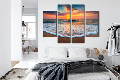 Ljuddämpande tavla - Sunset on the sea 3d