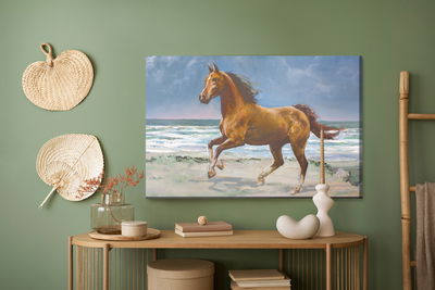 Ljuddämpande tavla - Horse, sun and sea