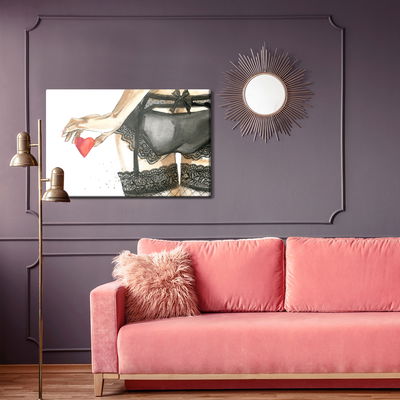 Ljuddämpande tavla - Woman in underwear painted