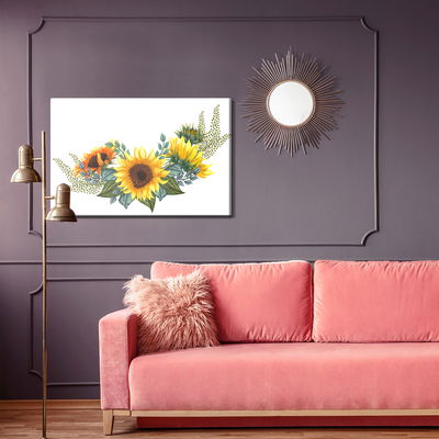 Ljuddämpande tavla - Sunflowers with leaves