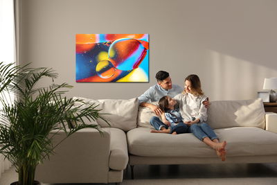 Ljuddämpande tavla - Colorful abstract drops