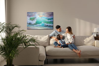 Ljuddämpande tavla - Waves on the seashore