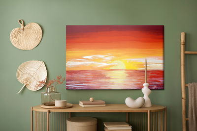 Ljuddämpande tavla - Red sunset on the sea