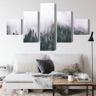 Ljuddämpande tavla - A forest shrouded in fog