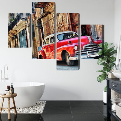 Ljuddämpande tavla - Old american car and havana
