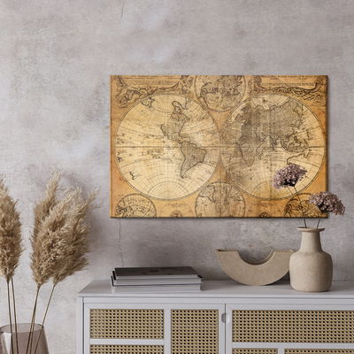 Ljuddämpande tavla - Old world map from 18th