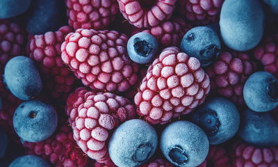Ljuddämpande tavla - Frozen blueberries
