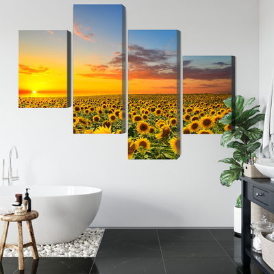 Ljuddämpande tavla - Sunset over a 3d sunflower