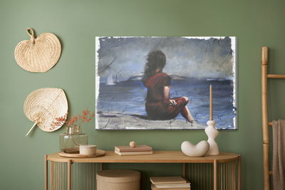 Ljuddämpande tavla - Woman on the beach