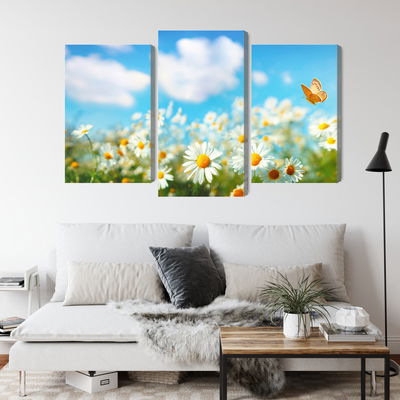 Ljuddämpande tavla - 3d daisy field