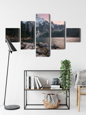 Ljuddämpande tavla - Lake and forest