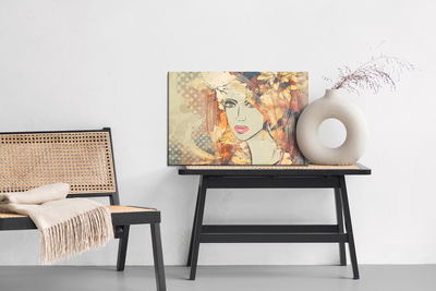 Ljuddämpande tavla - Art sketching beautiful girl