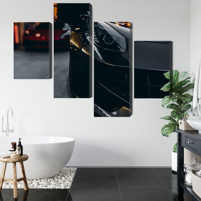 Ljuddämpande tavla - Front of a black sports car