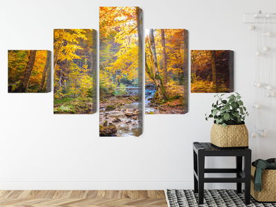 Ljuddämpande tavla - 3d autumn forest landscape