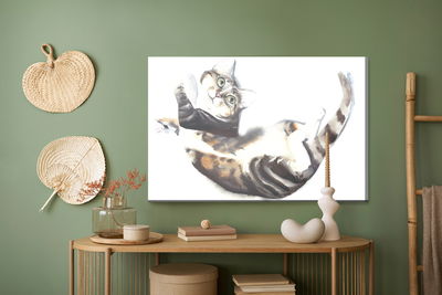 Ljuddämpande tavla - Cat painted with watercolor