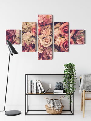 Ljuddämpande tavla - Delicate colorful 3d flowers