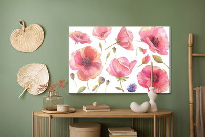 Ljuddämpande tavla - Wild poppies painted