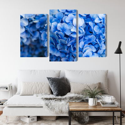 Ljuddämpande tavla - Blue hydrangea flowers close
