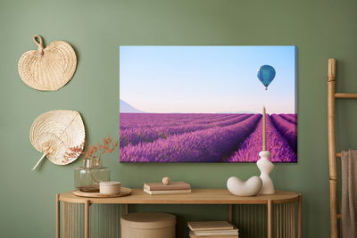 Ljuddämpande tavla - Balloon over a lavender field