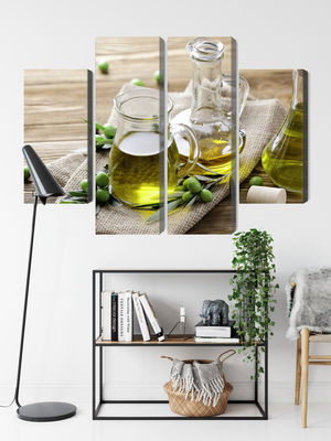 Ljuddämpande tavla - Olive oil with green olives