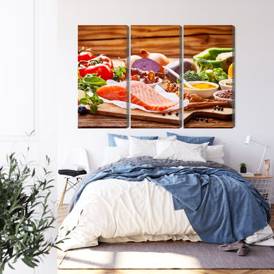 Ljuddämpande tavla - Salmon among vegetables