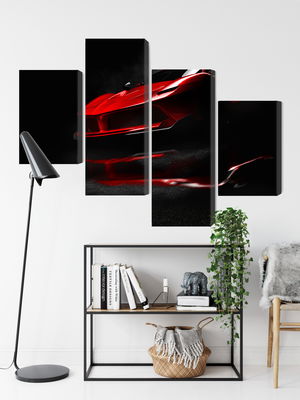 Ljuddämpande tavla - Red sports car 3d