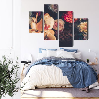 Ljuddämpande tavla - Multi-colored flowers