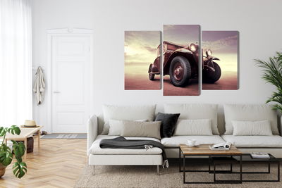Ljuddämpande tavla - Vintage car with a 3d effect