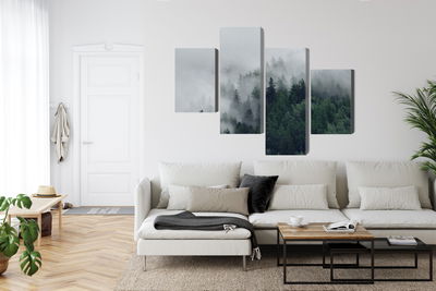 Ljuddämpande tavla - Green misty forest