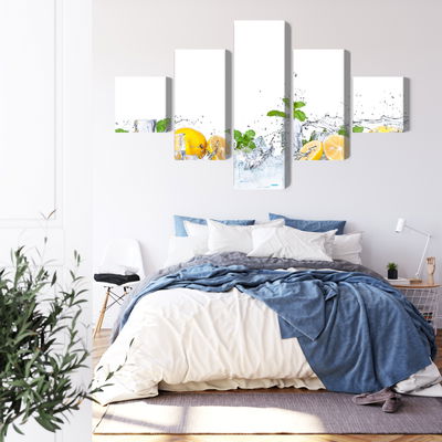 Ljuddämpande tavla - Mint leaves with lemons