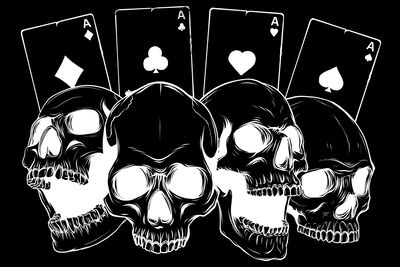 Ljuddämpande tavla - Skulls on a background