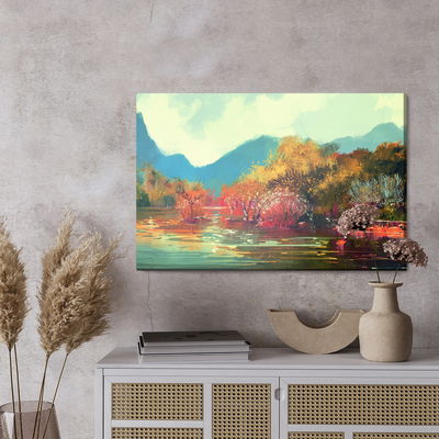 Ljuddämpande tavla - Autumn landscape as if
