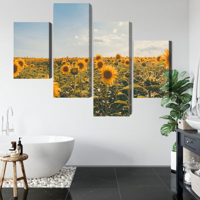 Ljuddämpande tavla - Sunflower field on a summer