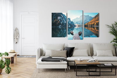 Ljuddämpande tavla - Lake braies in the italian