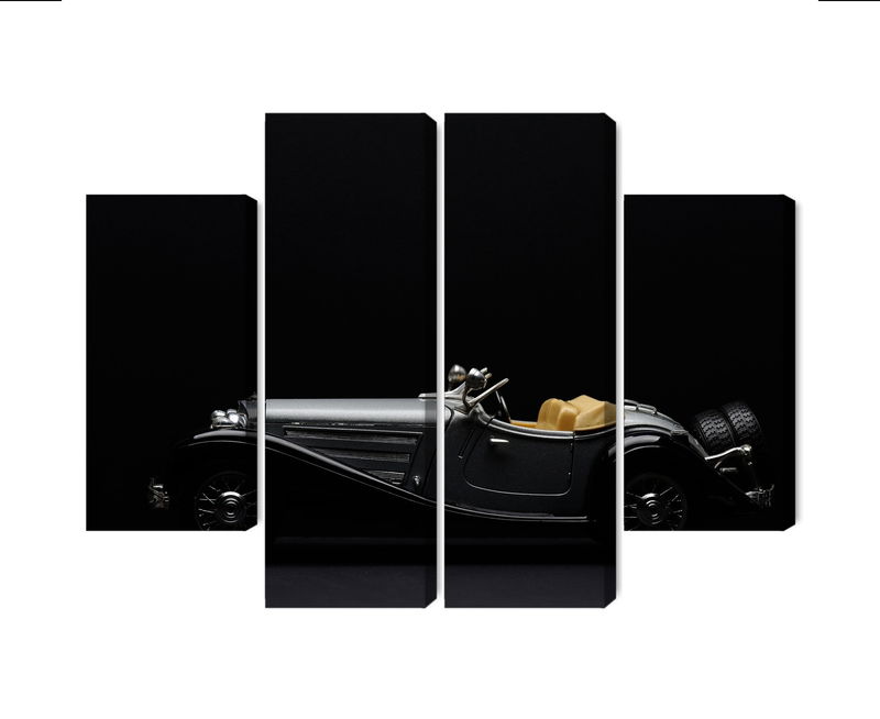 Ljuddämpande tavla - Historic car on dark tees