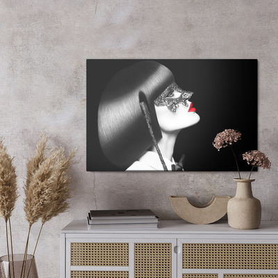 Ljuddämpande tavla - Woman in vintage mask